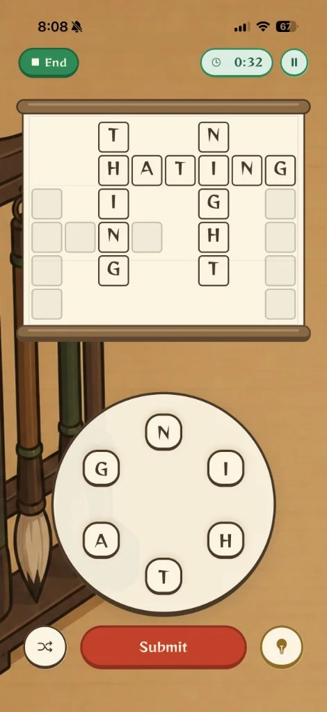 Scribe, language brain training game in Dojii